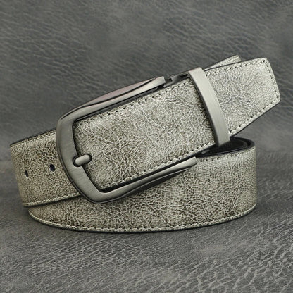 High quality pin buckle genuine leather fashion designers belts men casual luxury gray Cowskin young men ceinture homme B584