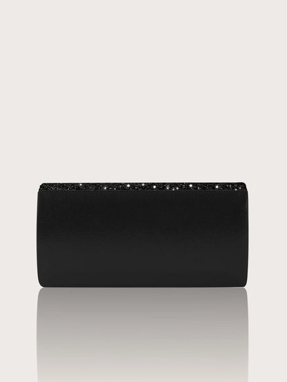 Gorgeous and elegant sparkly women's clutch bag, paired with a gorgeous rhinestone necklace, earrings and bracelet set of four.
