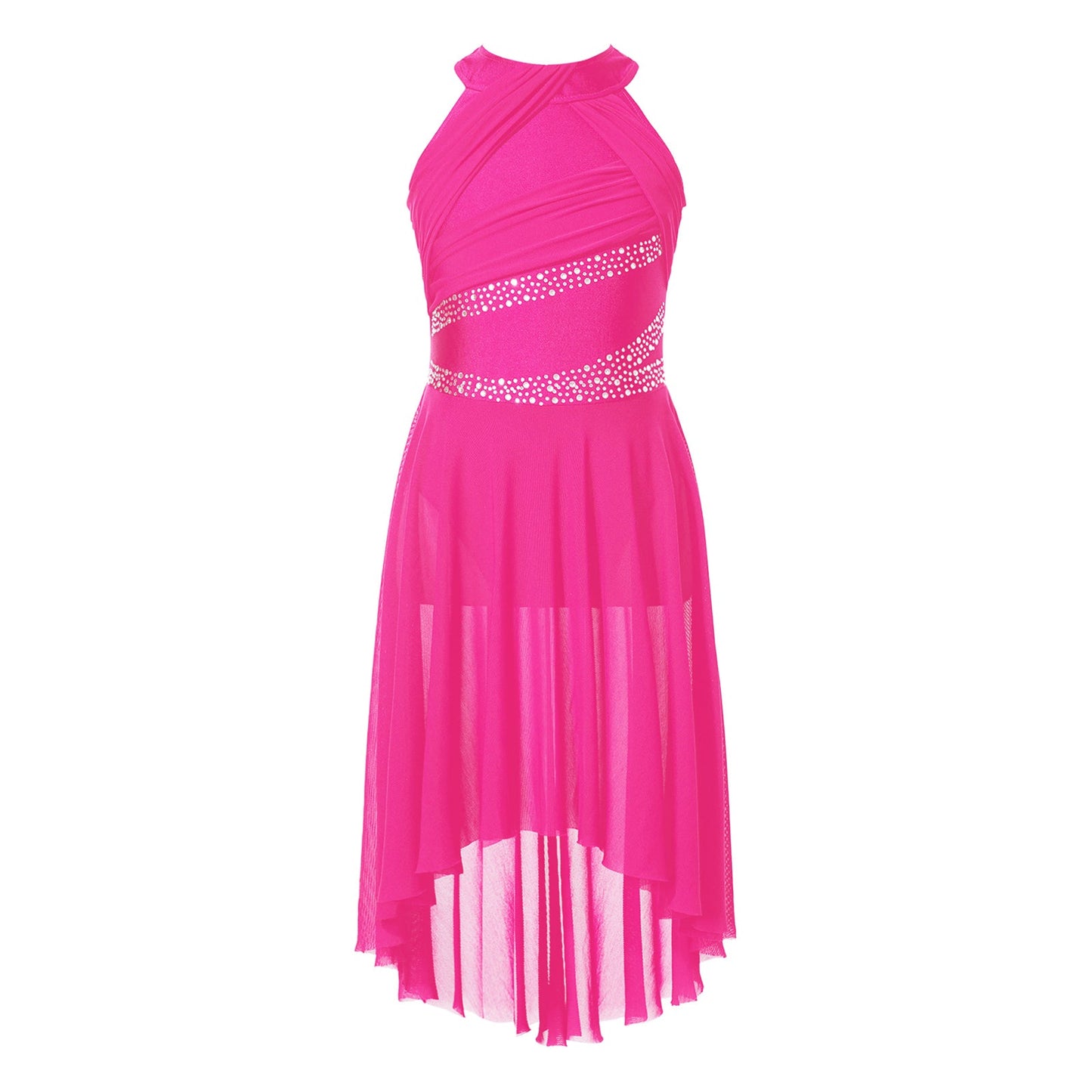 Toddler Girls Rhythmic Gymnastics Ballet Lyrical Contemporary Dance Costume Rhinestone Leotard Skating Jersey Tango Dresses