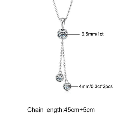1.6CT Moissanite Pendant Necklace for Women 18k Gold Plated Round Pendant 925 Sterling Silver Wedding Anniversary Fine Jewelry
