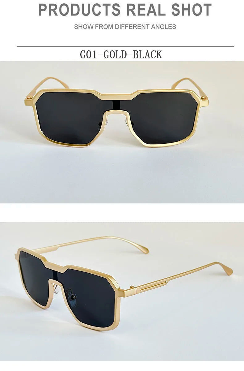 2025 Punk Sunglass Men Vintage Metal Square Steampunk Sunglasses Women Retro Luxury Fashion Glasses Gafas De Sol Hombre Okulary