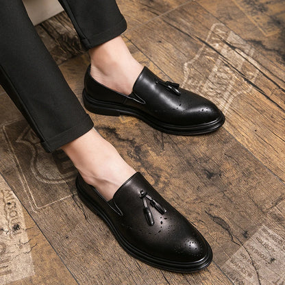 Brand Mens Leather Office Flats Wedding Banquet Luxury Loafers Comfortable Designer Oxfords Business Formal Korean Shoes for Men