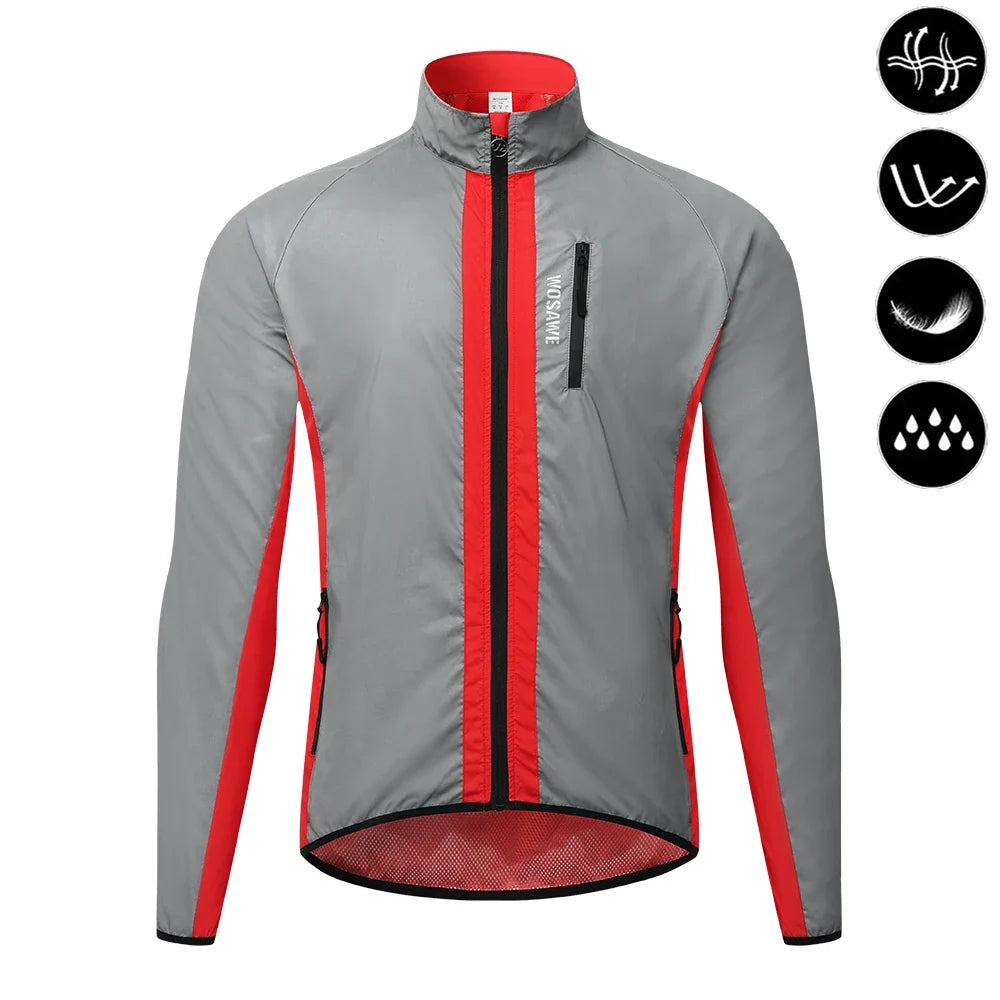 Reflective Cycling Jacket Winter Autumn Bicycle Windbreaker Bike Soft Windproof Waterproof Motorbike Jacket Men Coat