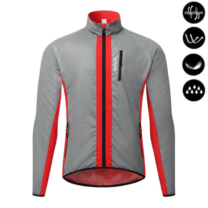 Reflective Cycling Jacket Winter Autumn Bicycle Windbreaker Bike Soft Windproof Waterproof Motorbike Jacket Men Coat