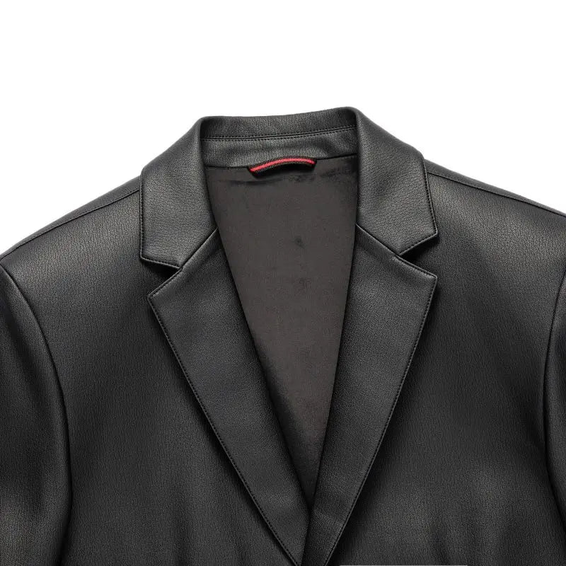 New Men's Business Casual Fashion Leather Blazer Sheepskin Slim Fit High-End Genuine Leather Jacket