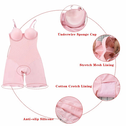 Bodysuit Women Shapewear Body Shaper With Cup Compression Bodies Belly Sheath Waist Trainer Reductive Slimming Underwear