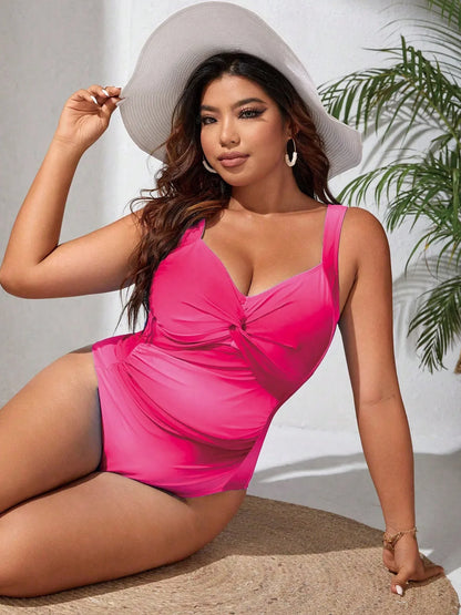 2026 Blue Gradient Plus Size Swimwear Women Strapped Push Up Large One Piece Swimsuit Summer Beach Chubby Bathing Suit
