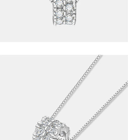 1.6CT Moissanite Necklace for Women S925 Pure Silver Spherical Laboratory Diamond Pendant Luxury Party Jewelry Gift