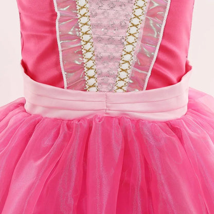 Aurora Kids Cosplay Costume Princess Deluxe Outfits Children Birthday Party Elegant Ball Gown Fairy Disguise Apparel 12Y
