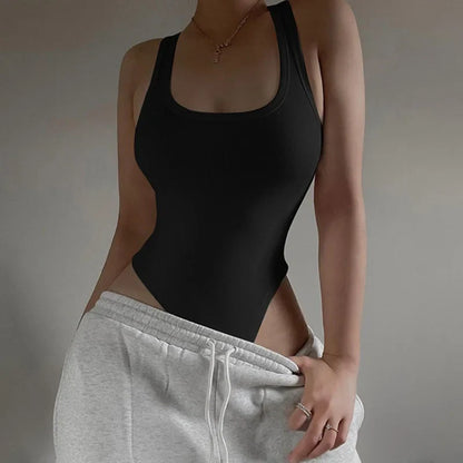 Sleeveless Knit Bodysuit 2025 Hot Summer Sexy Bodycon Off Shoulder Halter Tops Casual Street Bodice For Women ClubWear