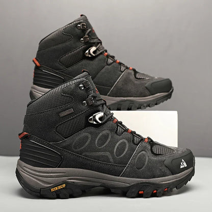 High-Top Men Hiking Boot Winter Outdoor Shoes Lace-Up Non-slip Sports Casual Trekking Boots Man Suede Warm Shoes
