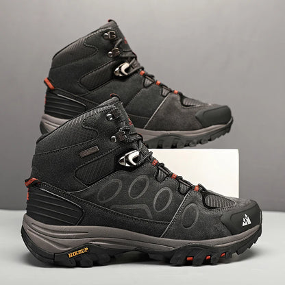 High-Top Men Hiking Boot Winter Outdoor Shoes Lace-Up Non-slip Sports Casual Trekking Boots Man Suede Warm Shoes