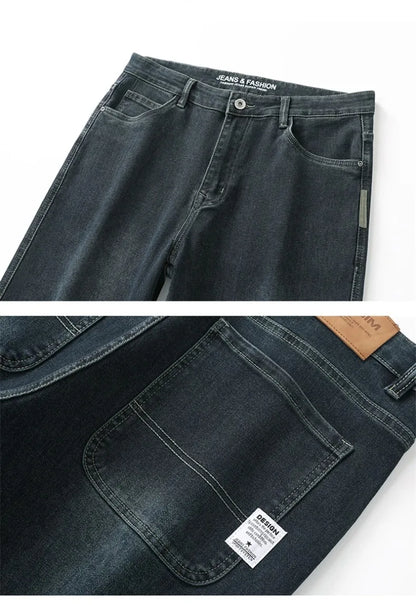 2026 New Spring and Autumn Men's Jeans, Loose, Comfortable, Straight, Business Casual, Versatile Wide-leg Business Trousers