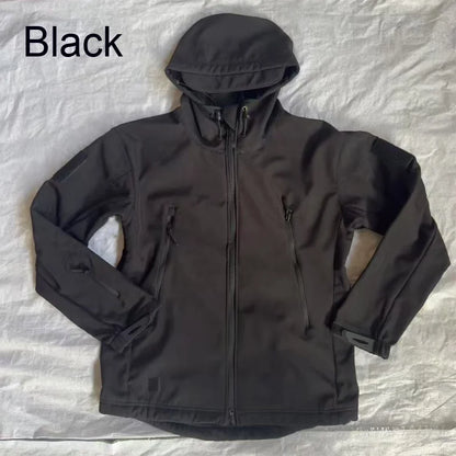 Men's Autumn Winter SoftShell Fleece Jackets Male Hood Windproof Coat Fishing Hiking Camping Climbing Skiing Warm Pants Trousers