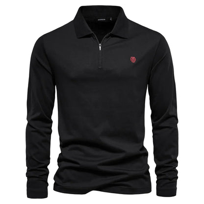 Brand Long Sleeve Men's Polo Shirts 100% Cotton Solid Color Casual Polo Shirts for Men New Sping Autumn Basic Polos Men