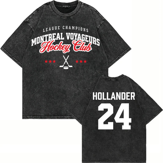 100% Cotton Vintage Washed 24 Hollander Montreal Voyageurs Tshirt Fashion Men TV Heated Rivalry Ilya Rozanov 81 Tees Shirts Tops