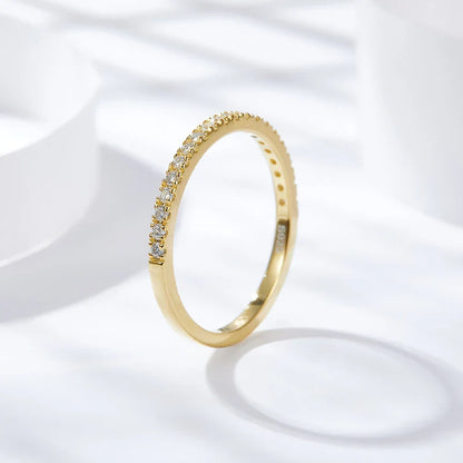 3pcs 0.2ct Moissanite Eternity Ring for Women Men 1.3mm 18k Gold Plated Sterling Silver Wedding Moissanite Band Jewelry