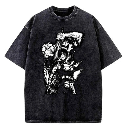 Anime Jujutsu Kaisen Choso Print T Shirt Men Women Y2k T-shirts Vintage Washed Cotton Tee Harajuku Male Short Sleeve Tshirt
