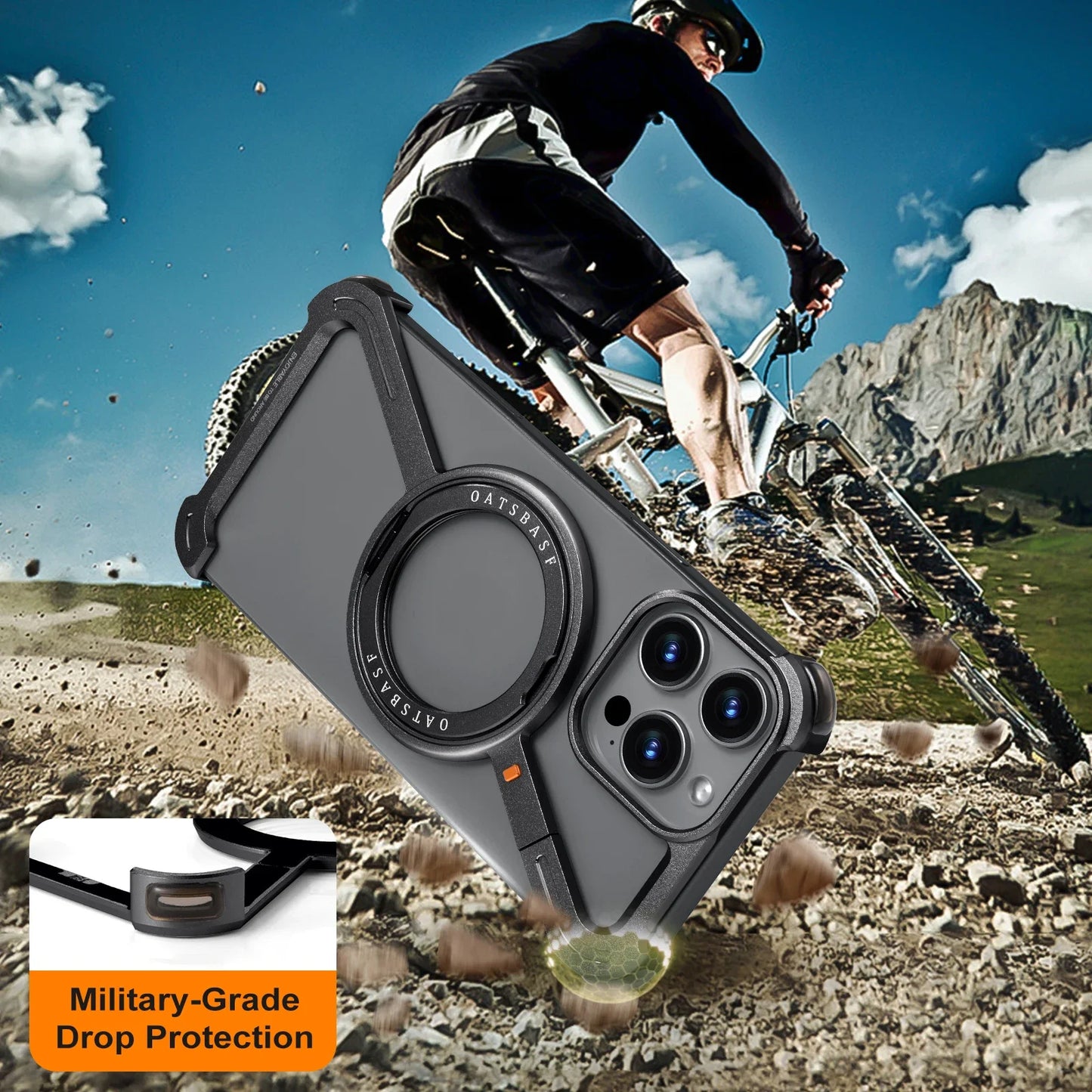 Z Case for iPhone 16 15 14 13 12 Pro Max for Magsafe 360°Rotatable Magnetic Kickstand Metal Frameless Bumper Phone Cover