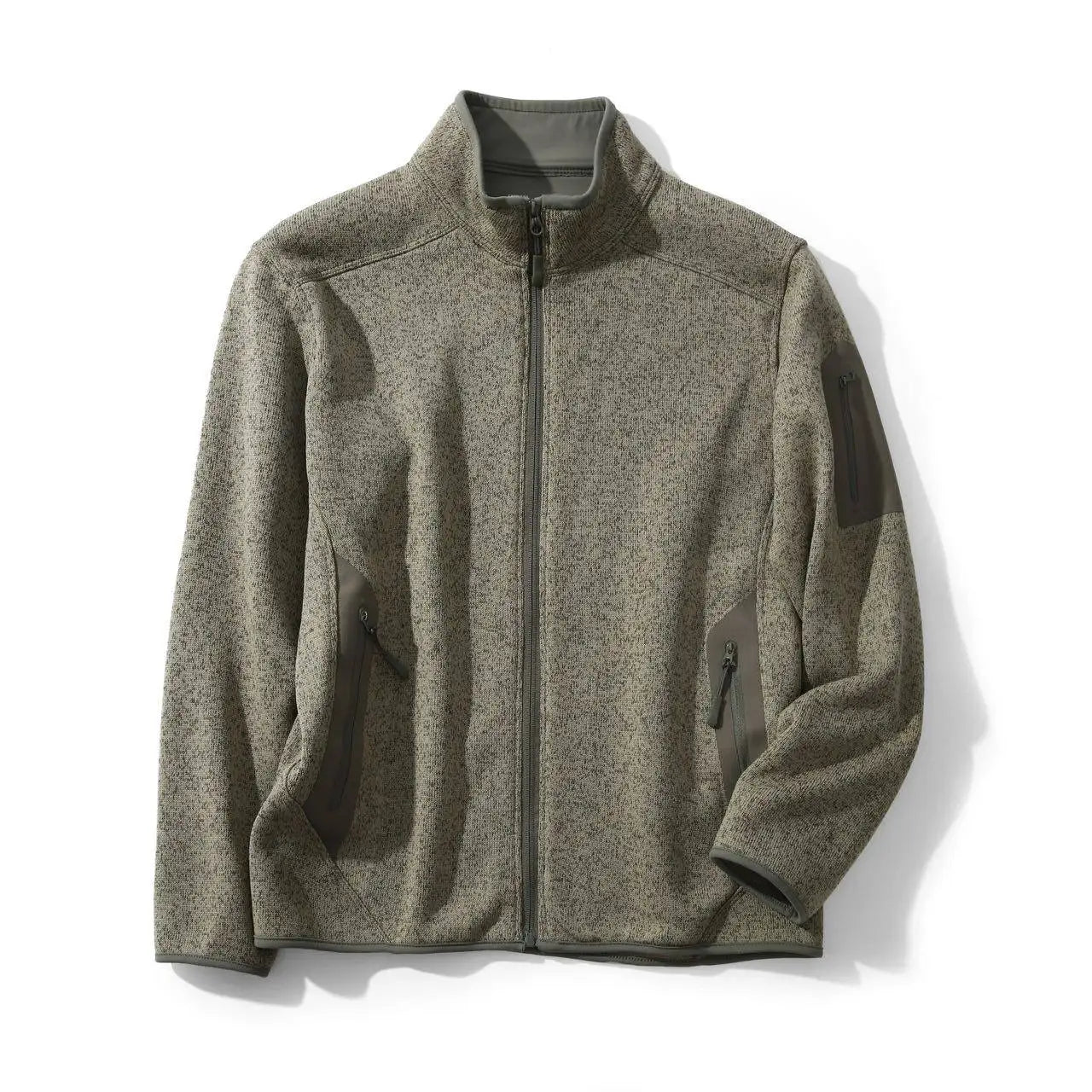 2026 Outdoor Windproof Solid Color Fashionable Camping, Fishing, Sports, Versatile, Casual and Affordable Knitted Sweater Jacket
