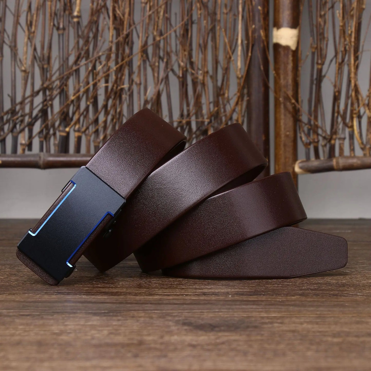 Luxury Genuine Leather Belt Men's Casual Cowhide Toothless Automatic Buckle Belt for Men Jeans Pants Waistband Business Belt