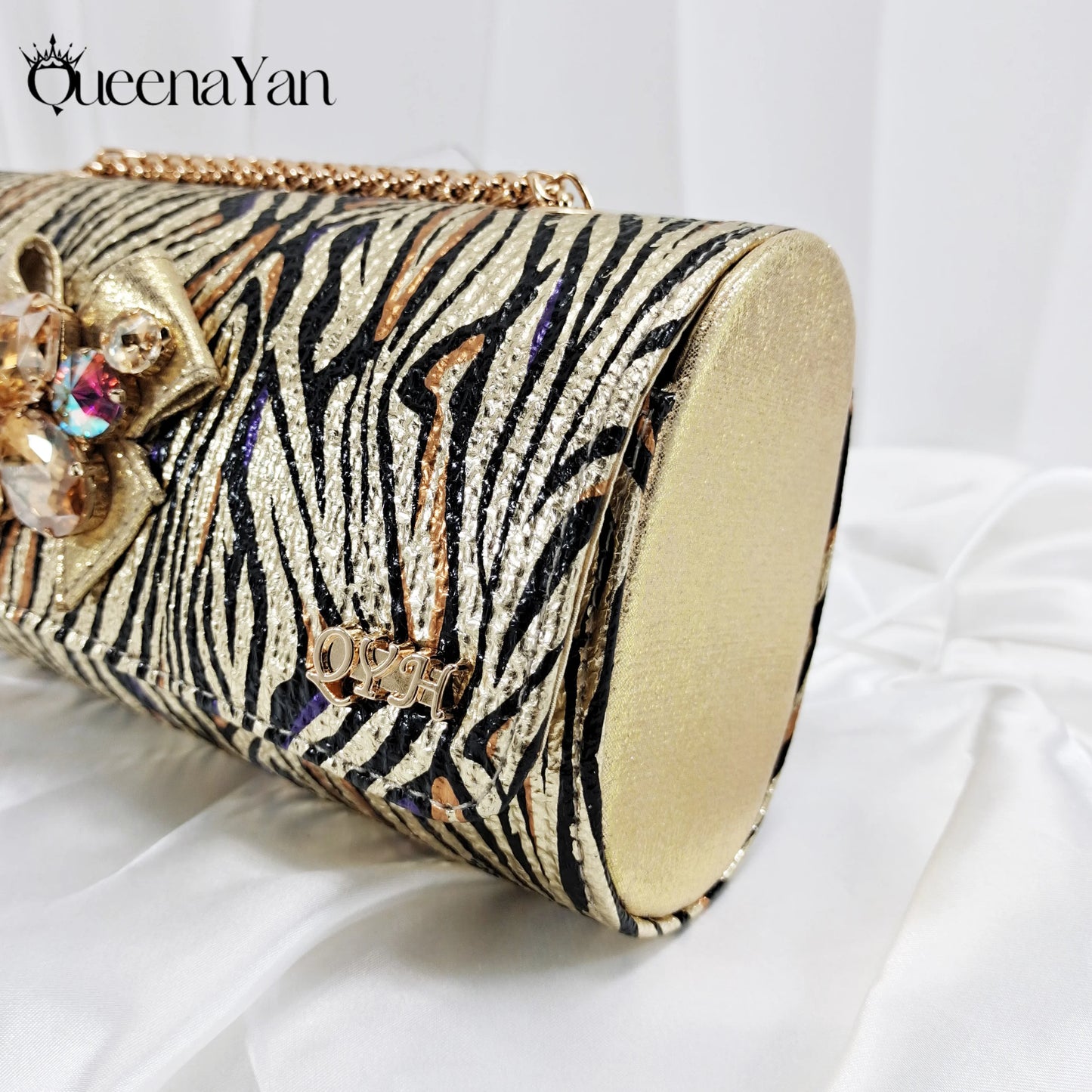 2025 Women Elegant Gold High Heel Shoe and Matching Bag Set with Rhinestone Accents Stylish Peep Toe Design for Party