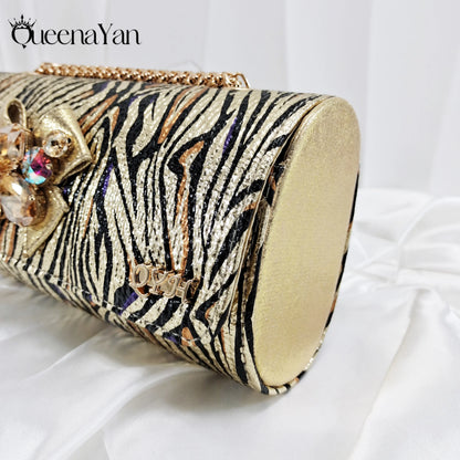 2025 Women Elegant Gold High Heel Shoe and Matching Bag Set with Rhinestone Accents Stylish Peep Toe Design for Party