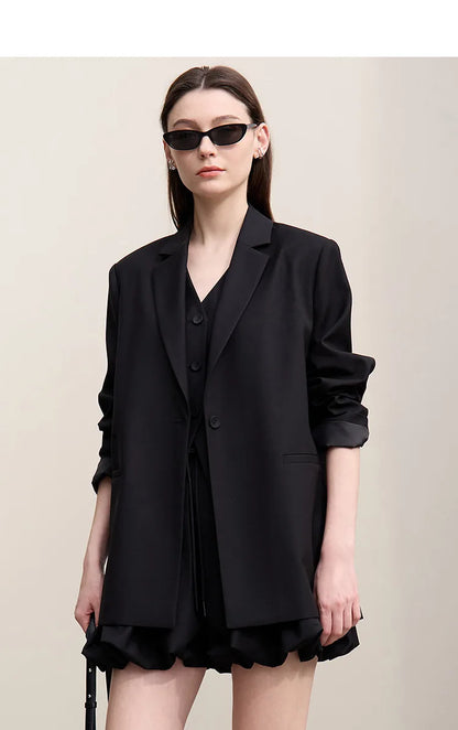 Women's Jackets 2026 Autumn New V-neck Vest Bud Shorts Separate Blazer Women's Fashionable Versatile Top Female 12641056