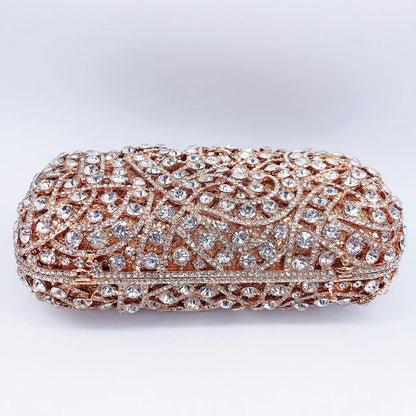 Women Hollow Out Diamond Evening Bag Wedding Party Banquet Bag Crystal Clutch Bag Rhinestone Dress Bag Luxury Designer Handbags