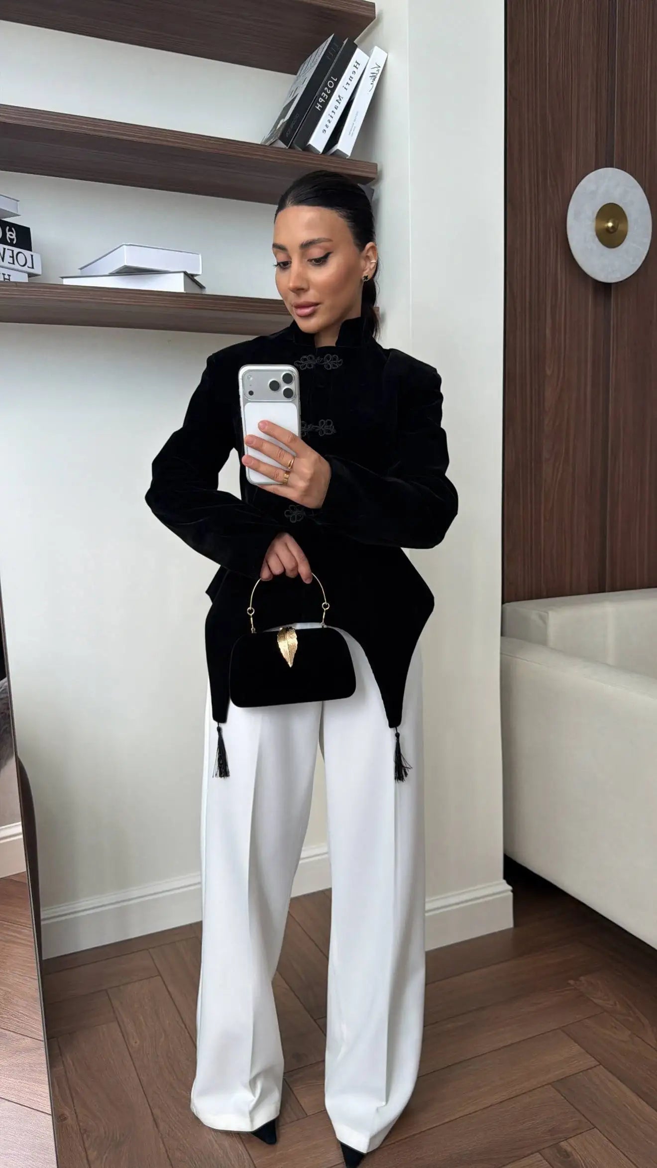 Women's Spring Summer Mandarin Collar Frog Button Velvet Asymmetric Hem Blazer Clubwear 2026 Trendy Feminine Fashion Blazer