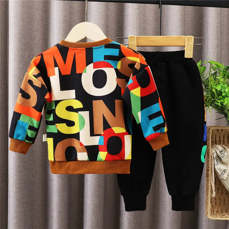 New Spring Autumn Baby Girl Clothes Kids Boys Clothing Children Casual T-Shirt Pants 2Pcs/Sets Toddler Costume Infant Tracksuits