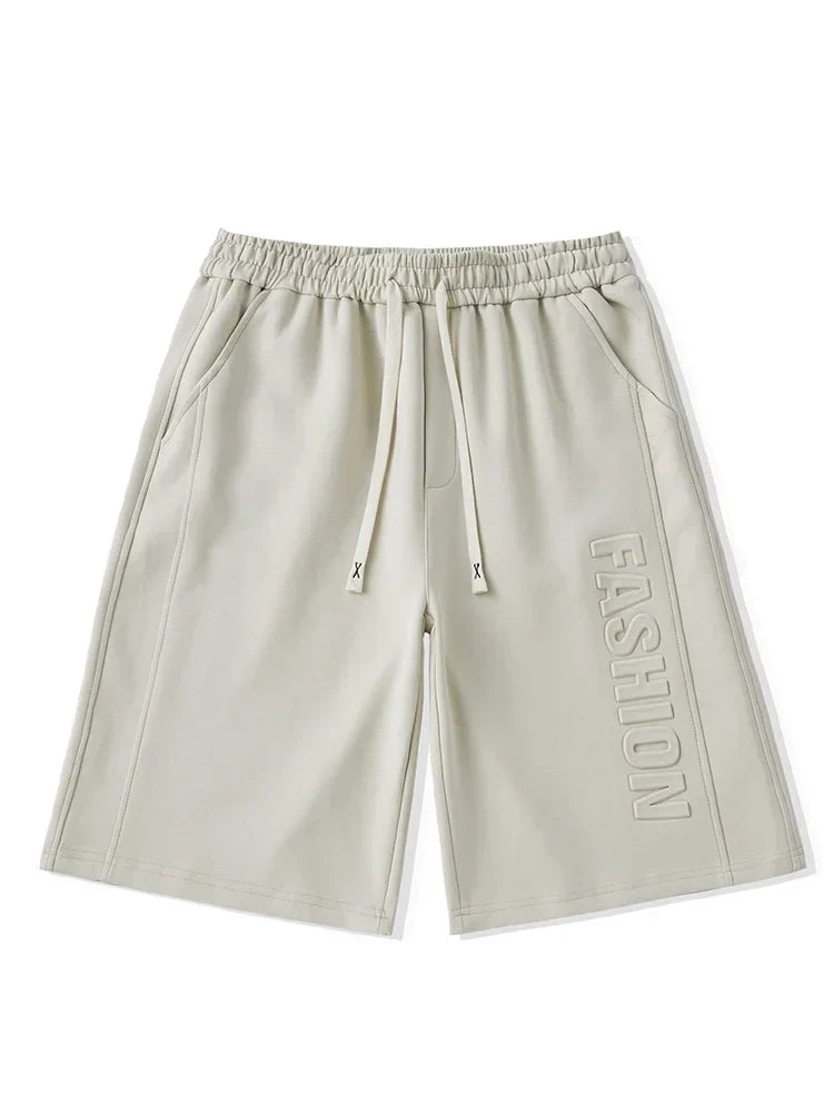 Men's Shorts Summer Clothes Fashion Letter Printed Casual Sweatpants Solid Color Loose Cotton Short Pants Male Straight Shorts