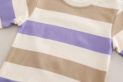 New Spring Autumn Baby Clothes Suit Children Boys Striped T-Shirt Overalls 2Pcs/Sets Infant Girls Clothing Set Kids Tracksuits