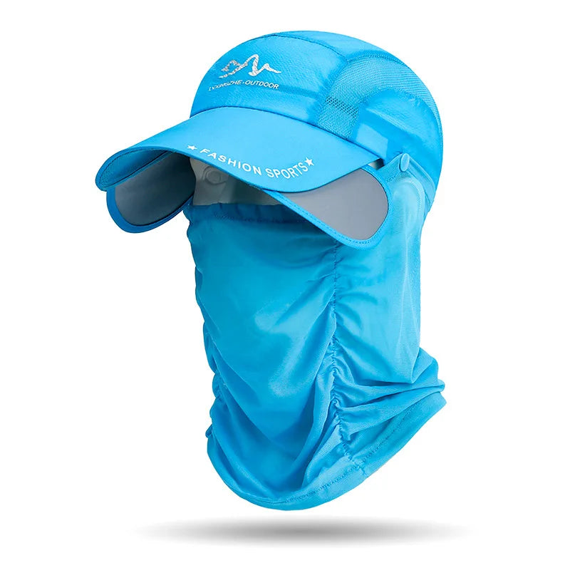 360 ° portable fishing sun hat, outdoor cycling and hiking sun protection, detachable and adjustable fishing equipment