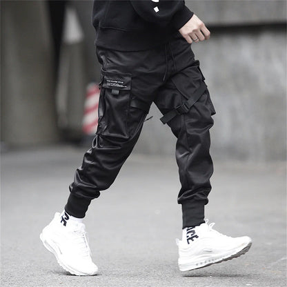 Black Hip Hop Cargo Pants Summer Versatile Fashion Brand Trousers Fashion Loose Gothic Korean Sweatpants Streetwear Males