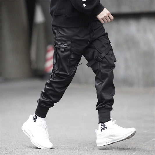 Black Hip Hop Cargo Pants Summer Versatile Fashion Brand Trousers Fashion Loose Gothic Korean Sweatpants Streetwear Males
