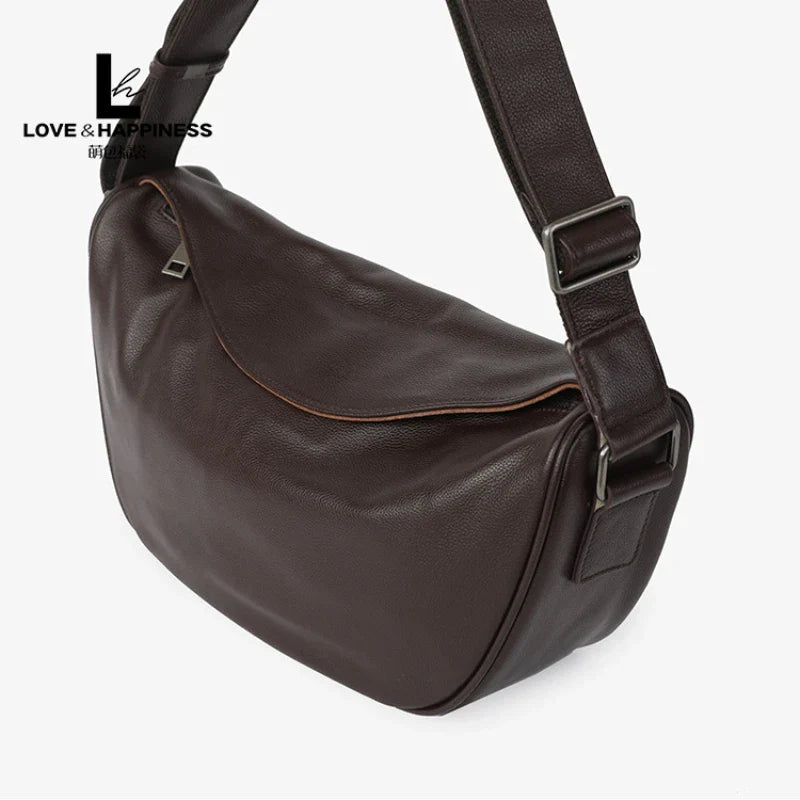Real Cow Leather High Quality Crossbody Bag for Women Shoulder Bag Top Layer Cowhide Ladies Vintage Fashion Crossbody Handbag