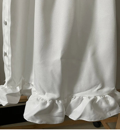 Japanese Sweet Girl Lolita Dress White 2021 Summer Kawaii Peter Pan Collar Cute Ruffle Puff Sleeve Drees Elegant Lady Dresses