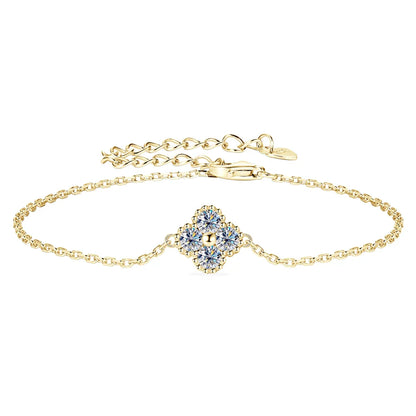 3mm Certified Moissanite Pendant Necklace for Women Classic Clover Flower Neck Chain 100% Pure 925 Silver Chain Charm