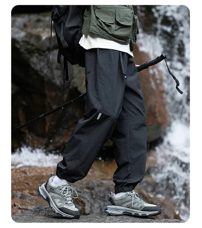 Men Waterproof Pant Autumn With Belt Hiking Trousers Breathable Mountaineering Pant Multi-pocket Camping Fishing Sport Trousers