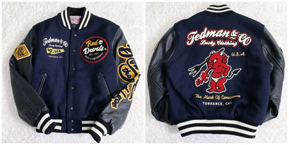 Embroidery Varsity Jacket Men PU Leather Sleeves Oversized Bomber Jackets Women Baseball Coats Streetwear Men Clothing