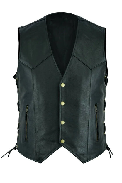 Vest Leather Punk Fashion Casual Coat Motorcycle Vest Men Solid Vest Fleet
