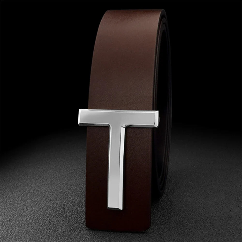High Quality 3.8cm Leather Business Men Belt Luxury Brand Designer famous Belts for men Jeans Strap Male Metal Buckle belt