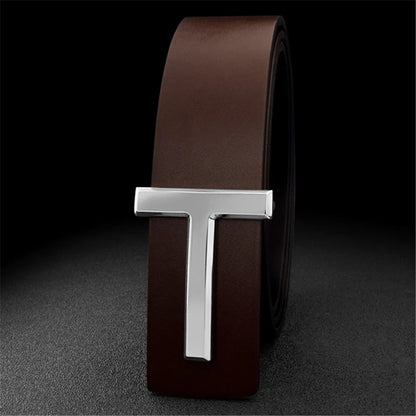 High Quality 3.8cm Leather Business Men Belt Luxury Brand Designer famous Belts for men Jeans Strap Male Metal Buckle belt