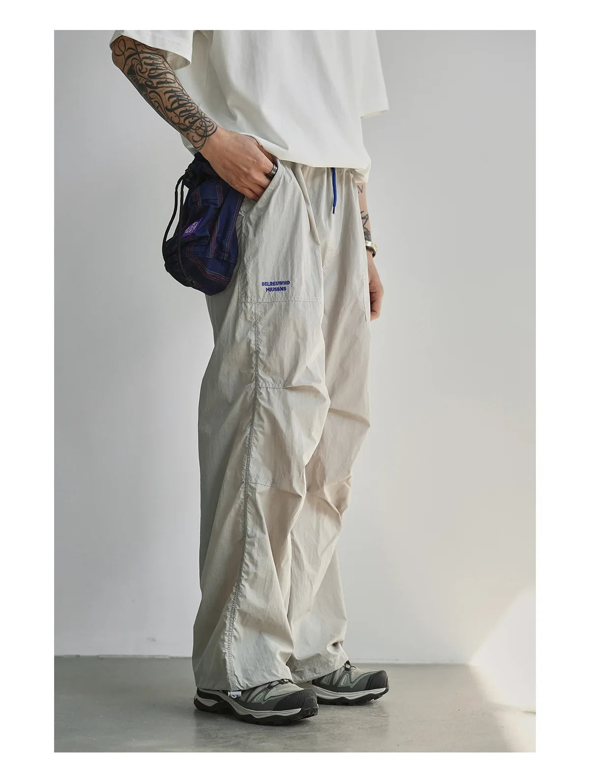 Men's Summer Outdoor Quick Dry Pants Loose Straight Leg Joggers Casual Hiking Trousers Unisex Breathable Streetwear Asian Size