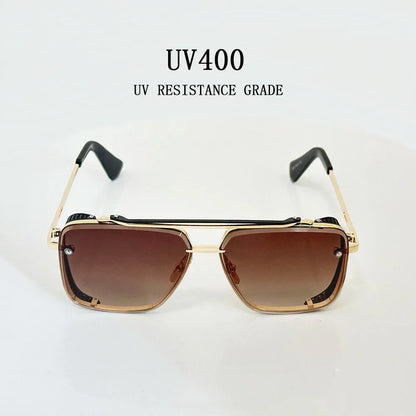 Metal Punk Sunglasses For Men Vintage Square Fashion Glasses 2024 Vacation Sunglasses Women Trendy Gafas De Sol Hombre Zonnebril