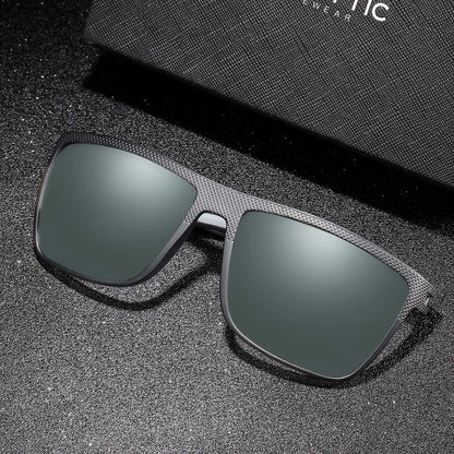 Polarized Sunglasses for Men Shades Lightweight TR90 Frame UV400 Protection Square Outdoor Trave Driving Sun Glasses
