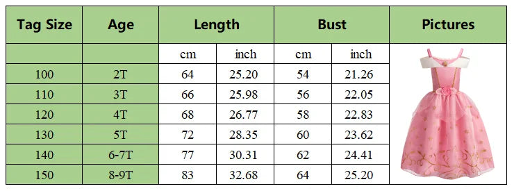 2026 Girls Costume Sleeping Beauty Aurora Princess Party Rapunzel Halloween Snow White Cosplay Costume Kid Cinderella Dress up