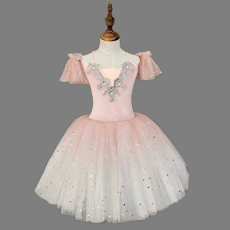 Girl Ballet Dress Dance Costumes Kids Outfit Vestidos Performance Party Baby Clothing Summer Girls Dresses Tutu Children's Day