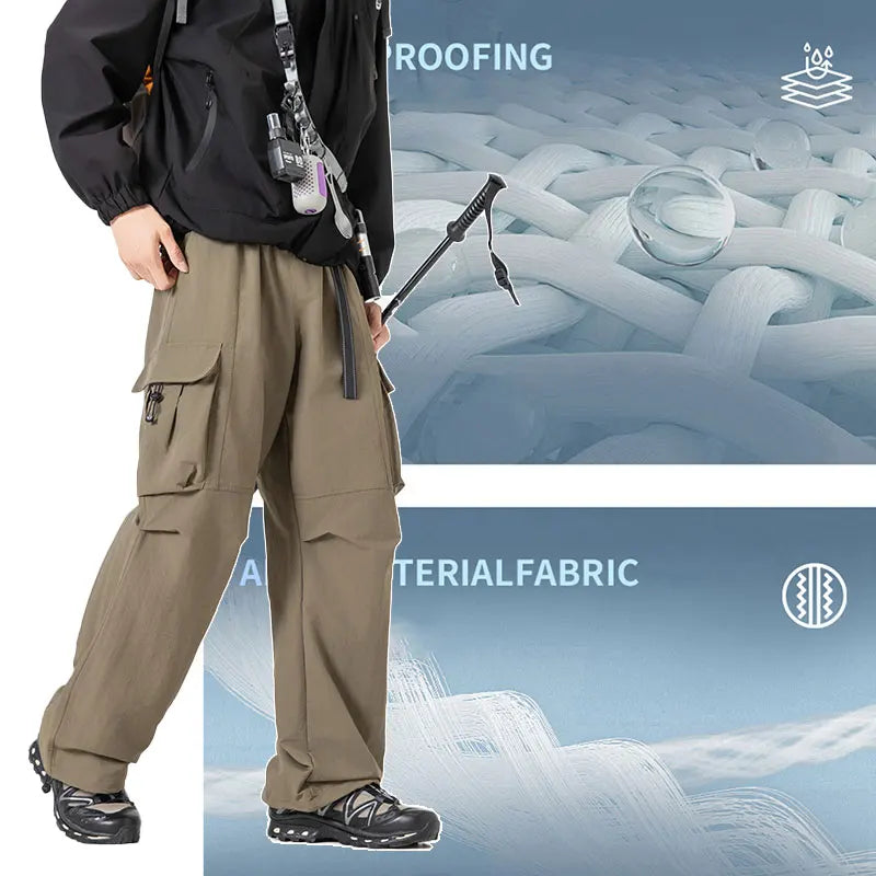 Outdoor Hiking Pants Male Waterproof Wear-Resistant Trekking Paratrooper Trousers Autumn Breathable Mountaineering Cargo Pants